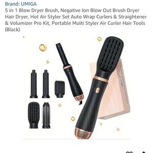 Black and Rose Gold 5 in 1 Hair Styling Set